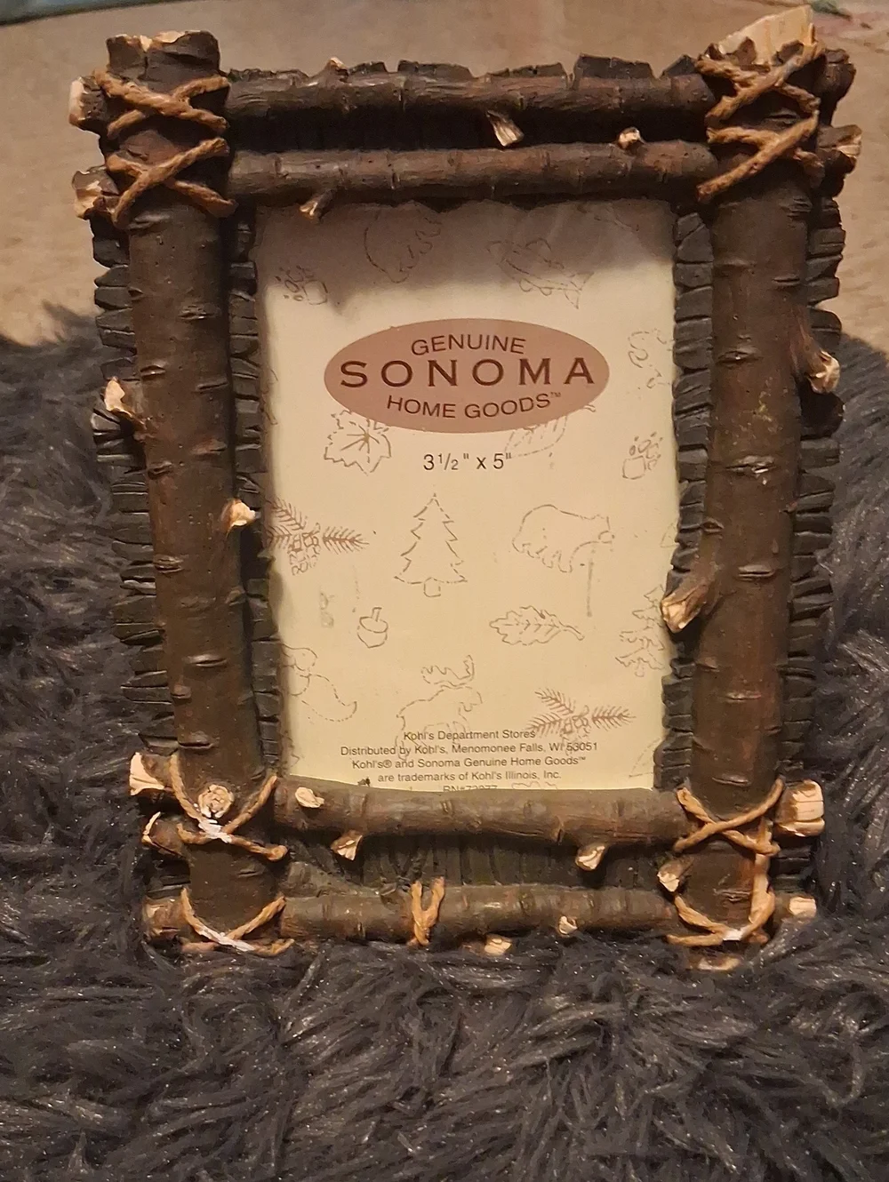 Sonoma Rustic Twig Photo Frame - Dark Brown with Natural Twine